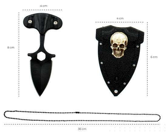 Skull Necklace | Collar de defensa personal, camping y supervivencia